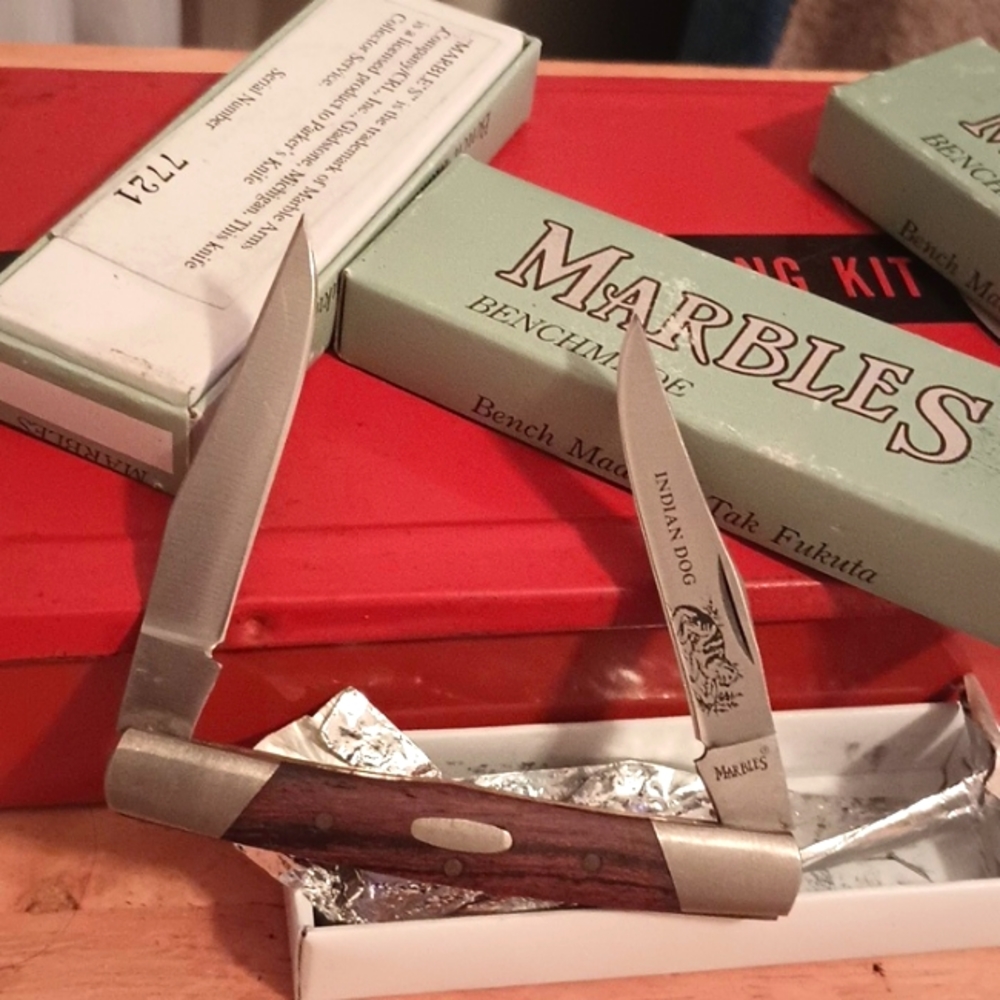 Vintage 90s MARBLES Benchmade knives Ltd.Ed. Muskrat "Indian Dog" by TAK FAKUTA